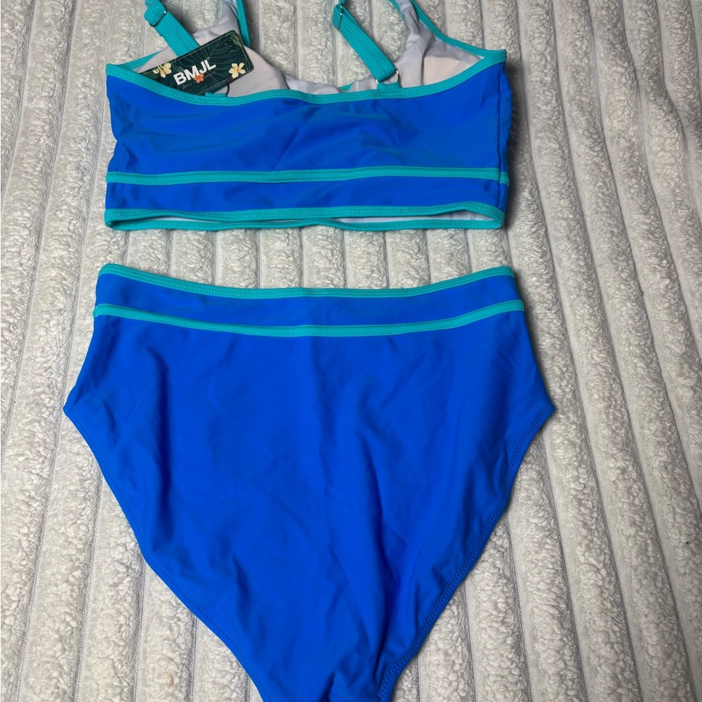 Stylish Blue and Mint Bikini Set - Picture 8 of 9